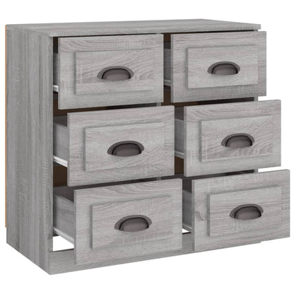 Dressoir 70X35,5X67,5 Cm Bewerkt Hout Grijs Sonoma Eikenkleurig