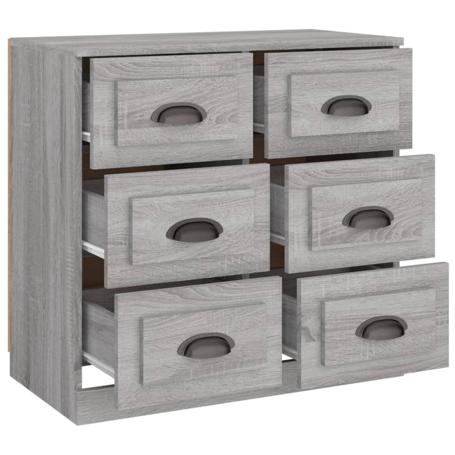 Dressoir 70X35,5X67,5 Cm Bewerkt Hout Grijs Sonoma Eikenkleurig