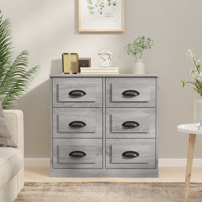Dressoir 70X35,5X67,5 Cm Bewerkt Hout Grijs Sonoma Eikenkleurig