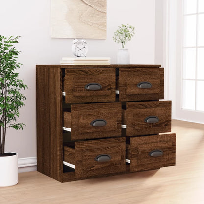 Dressoir 70X35,5X67,5 Cm Bewerkt Hout Bruin Eikenkleur