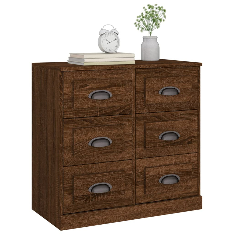 Dressoir 70X35,5X67,5 Cm Bewerkt Hout Bruin Eikenkleur