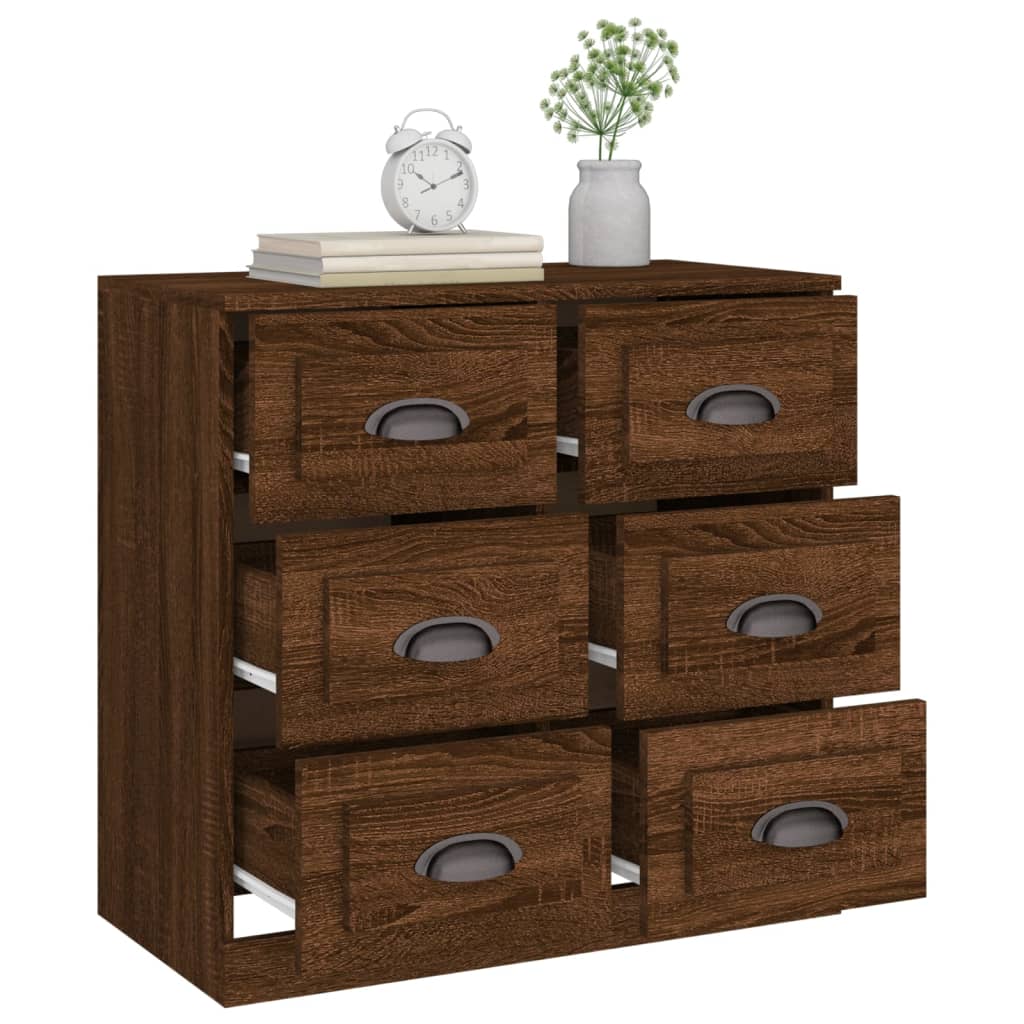Dressoir 70X35,5X67,5 Cm Bewerkt Hout Bruin Eikenkleur