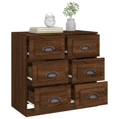 Dressoir 70X35,5X67,5 Cm Bewerkt Hout Bruin Eikenkleur