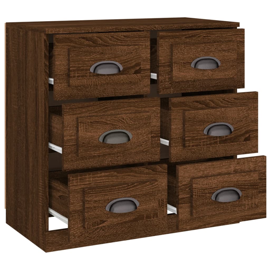 Dressoir 70X35,5X67,5 Cm Bewerkt Hout Bruin Eikenkleur