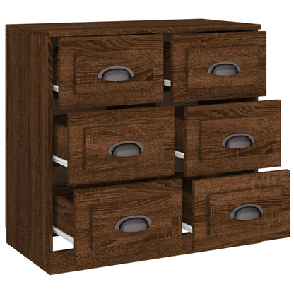 Dressoir 70X35,5X67,5 Cm Bewerkt Hout Bruin Eikenkleur