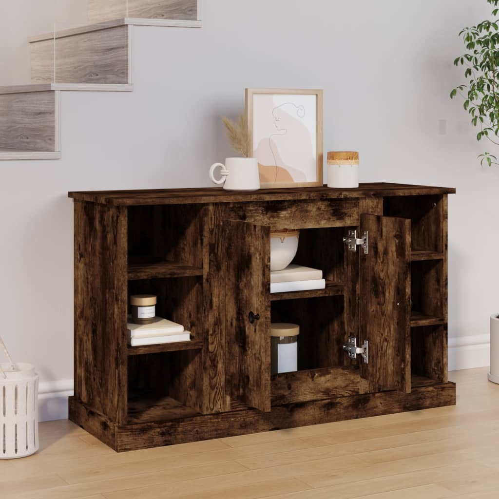Dressoir 100X35,5X60 Cm Bewerkt Hout Gerookt Eikenkleurig