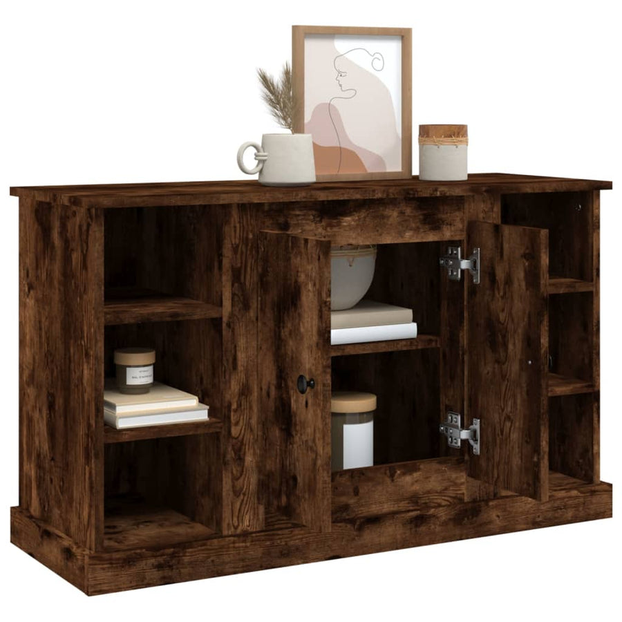 Dressoir 100X35,5X60 Cm Bewerkt Hout Gerookt Eikenkleurig