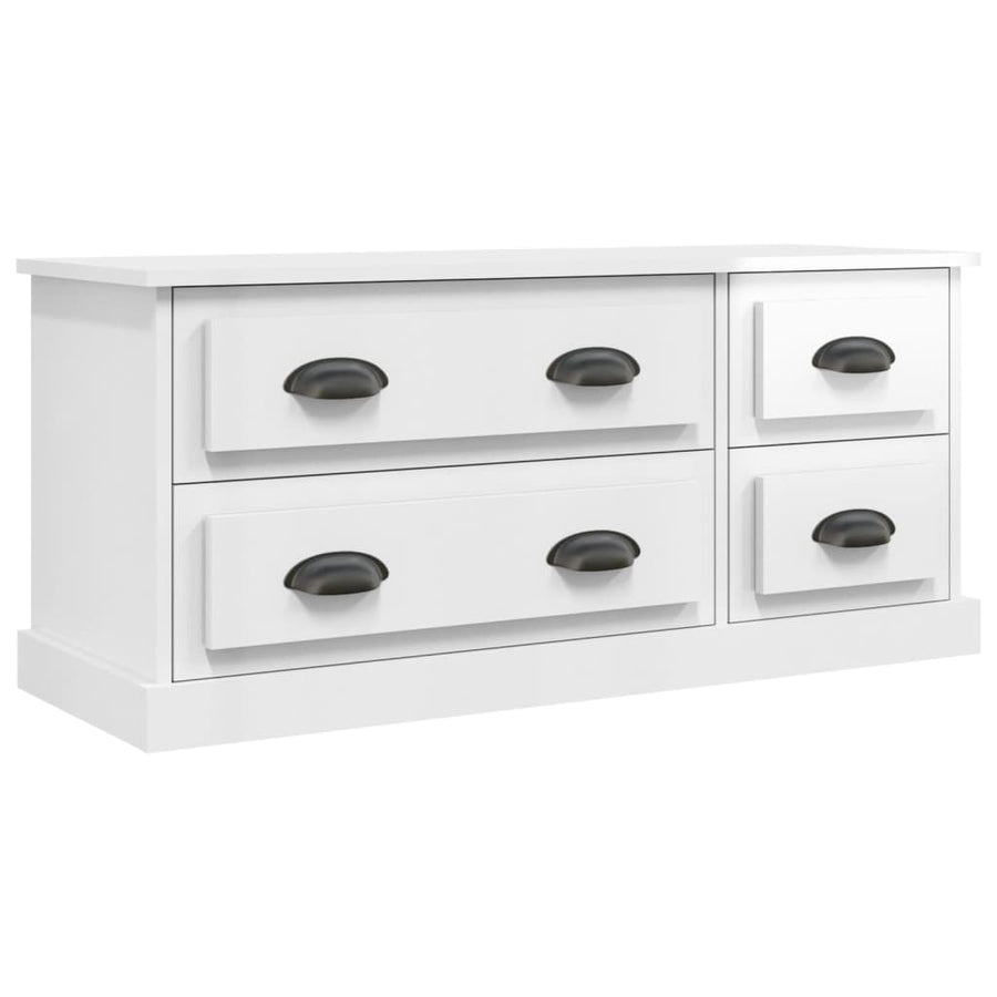Tv-Meubel 00X35,5X45 Cm Bewerkt Hout Hoogglans wit