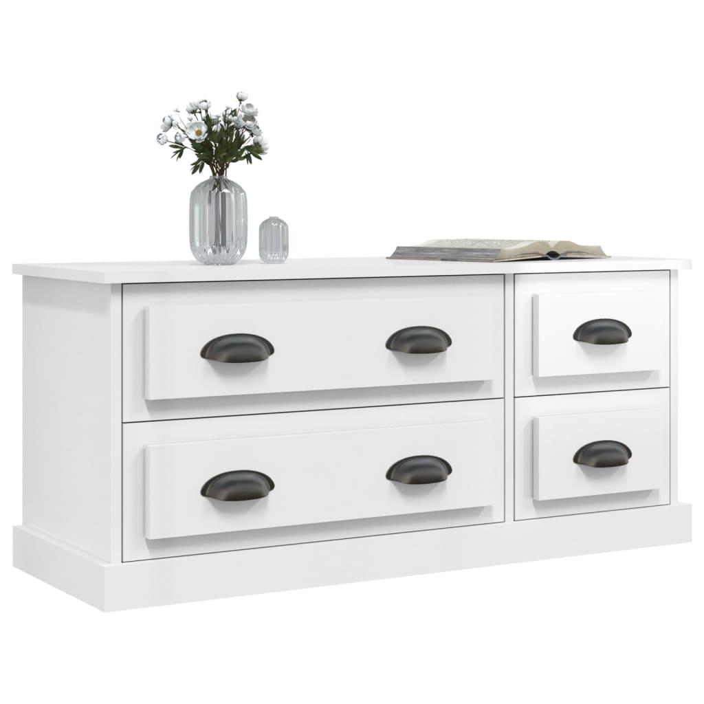 Tv-Meubel 00X35,5X45 Cm Bewerkt Hout Hoogglans wit