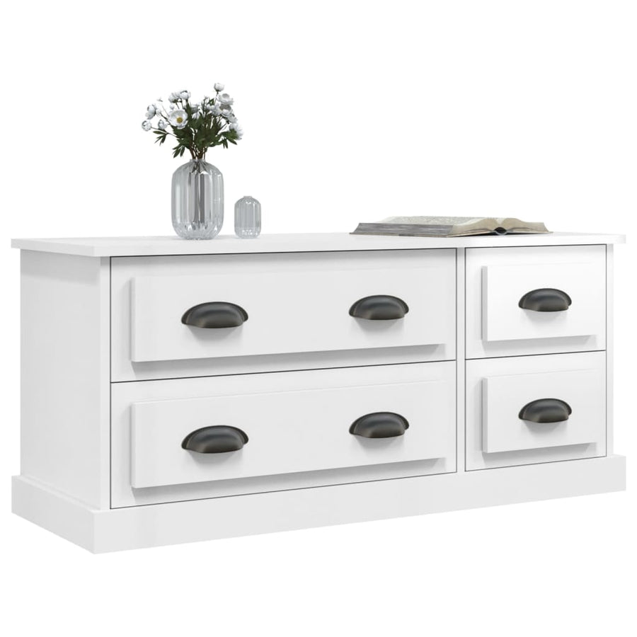 Tv-Meubel 00X35,5X45 Cm Bewerkt Hout Hoogglans wit