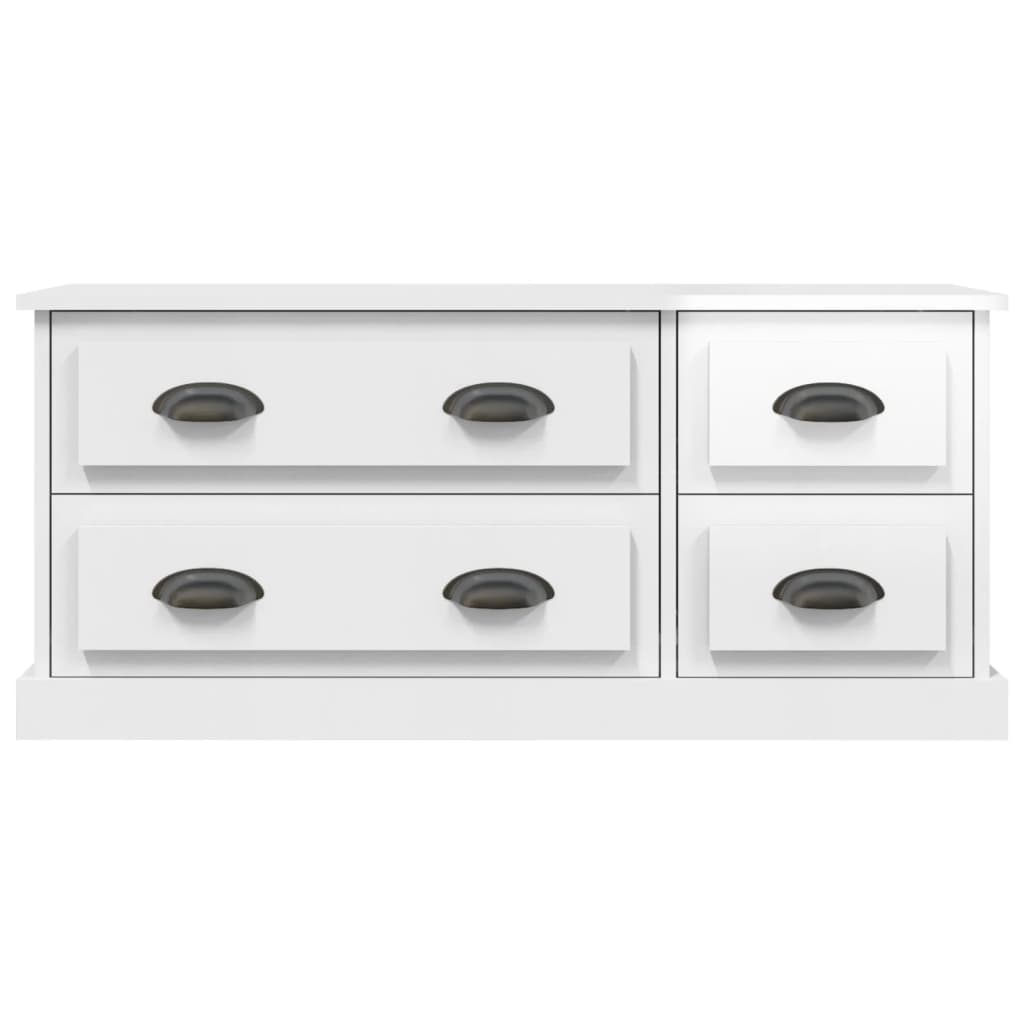 Tv-Meubel 00X35,5X45 Cm Bewerkt Hout Hoogglans wit