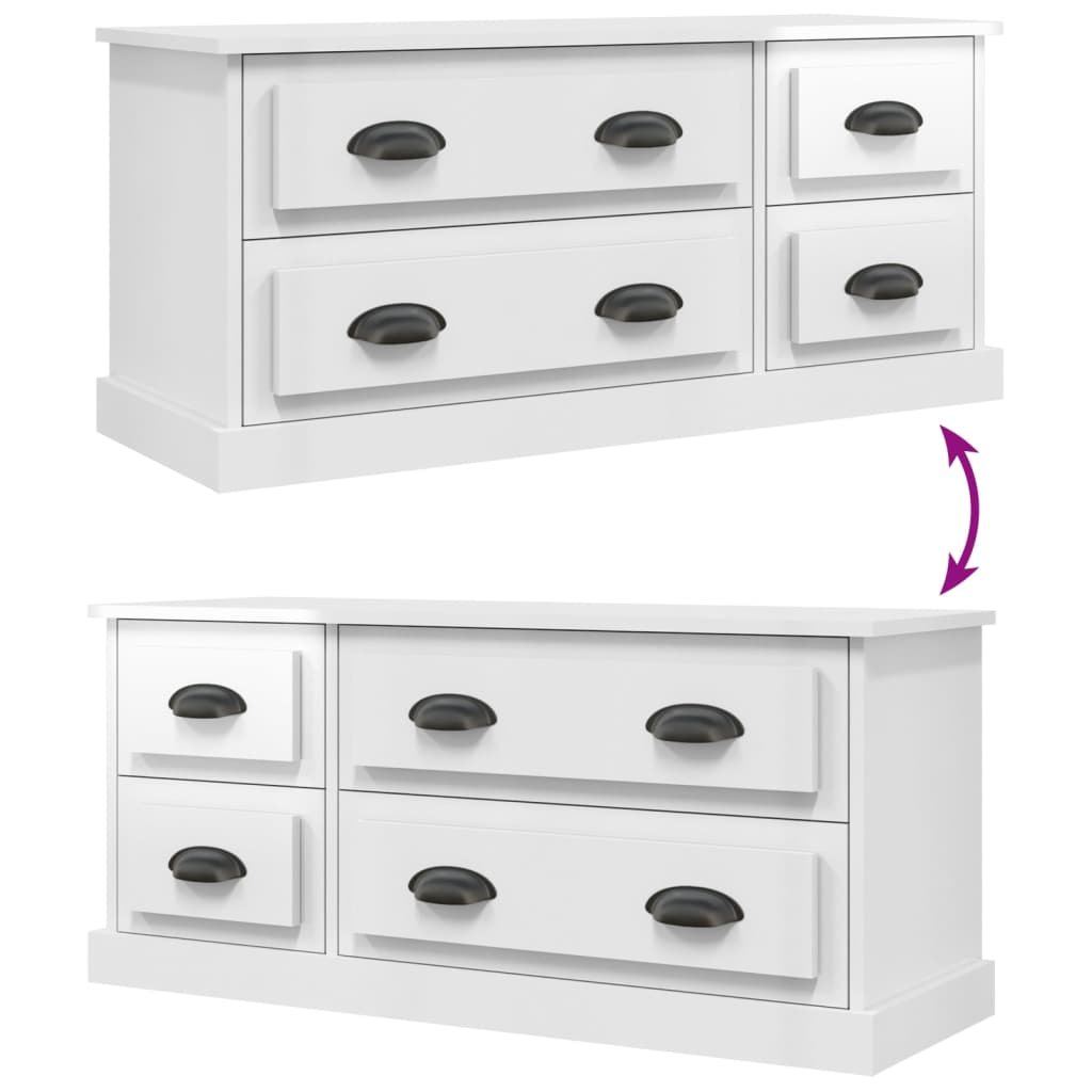 Tv-Meubel 00X35,5X45 Cm Bewerkt Hout Hoogglans wit