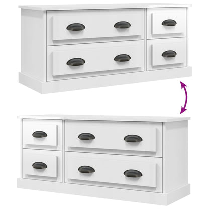 Tv-Meubel 00X35,5X45 Cm Bewerkt Hout Hoogglans wit