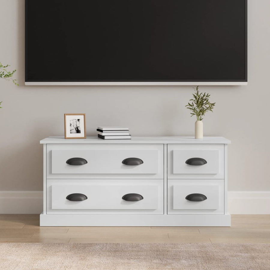 Tv-Meubel 00X35,5X45 Cm Bewerkt Hout Hoogglans wit
