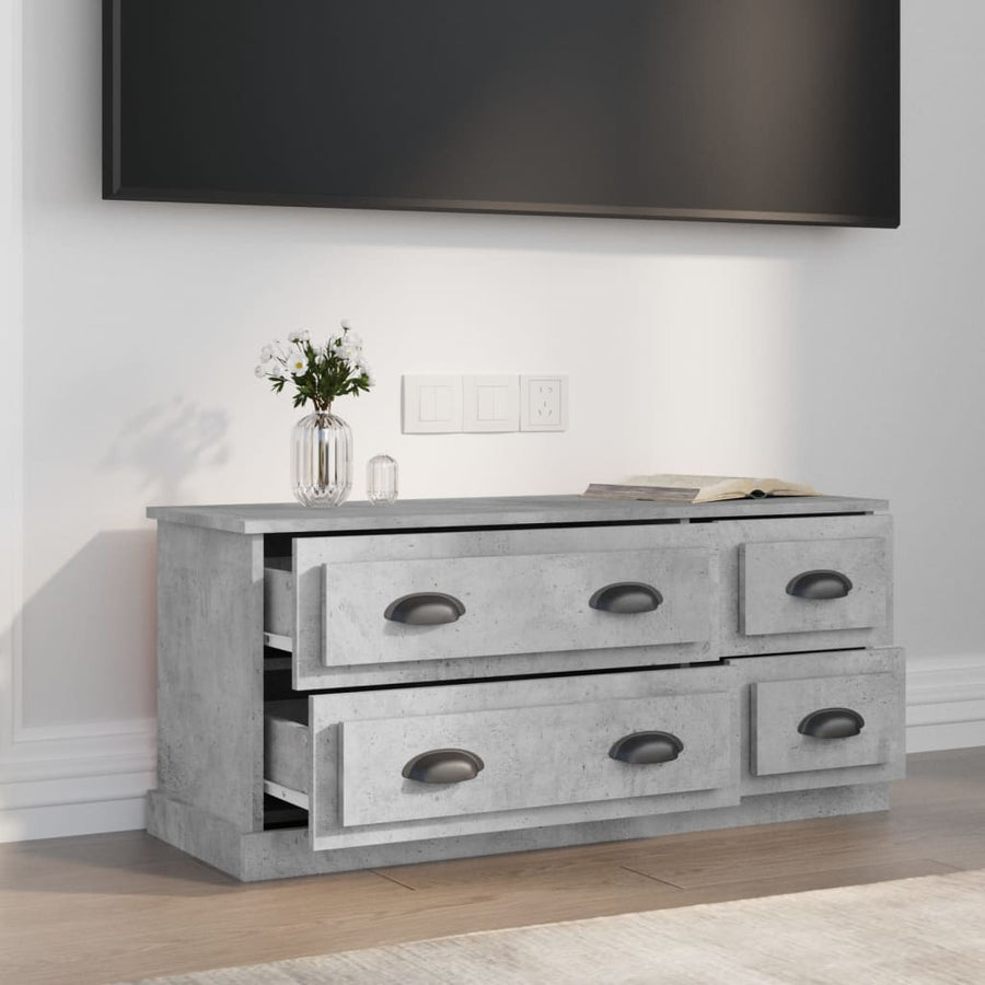 Tv-Meubel 00X35,5X45 Cm Bewerkt Hout Betongrijs
