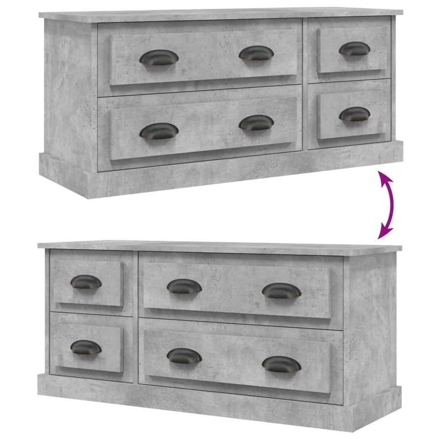 Tv-Meubel 00X35,5X45 Cm Bewerkt Hout Betongrijs