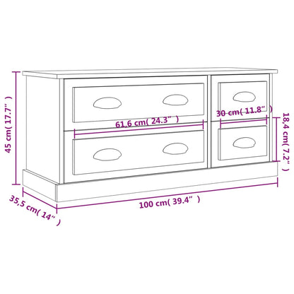 Tv-Meubel 00X35,5X45 Cm Bewerkt Hout Betongrijs