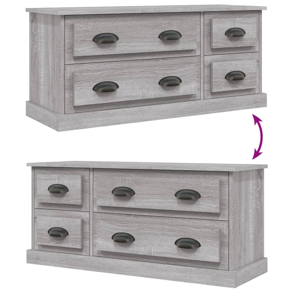 Tv-Meubel 00X35,5X45 Cm Bewerkt Hout Eikenkleurig Grijs sonoma
