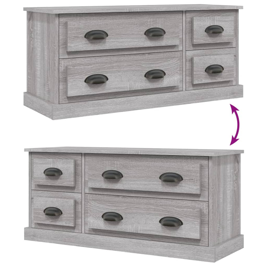 Tv-Meubel 00X35,5X45 Cm Bewerkt Hout Eikenkleurig Grijs sonoma