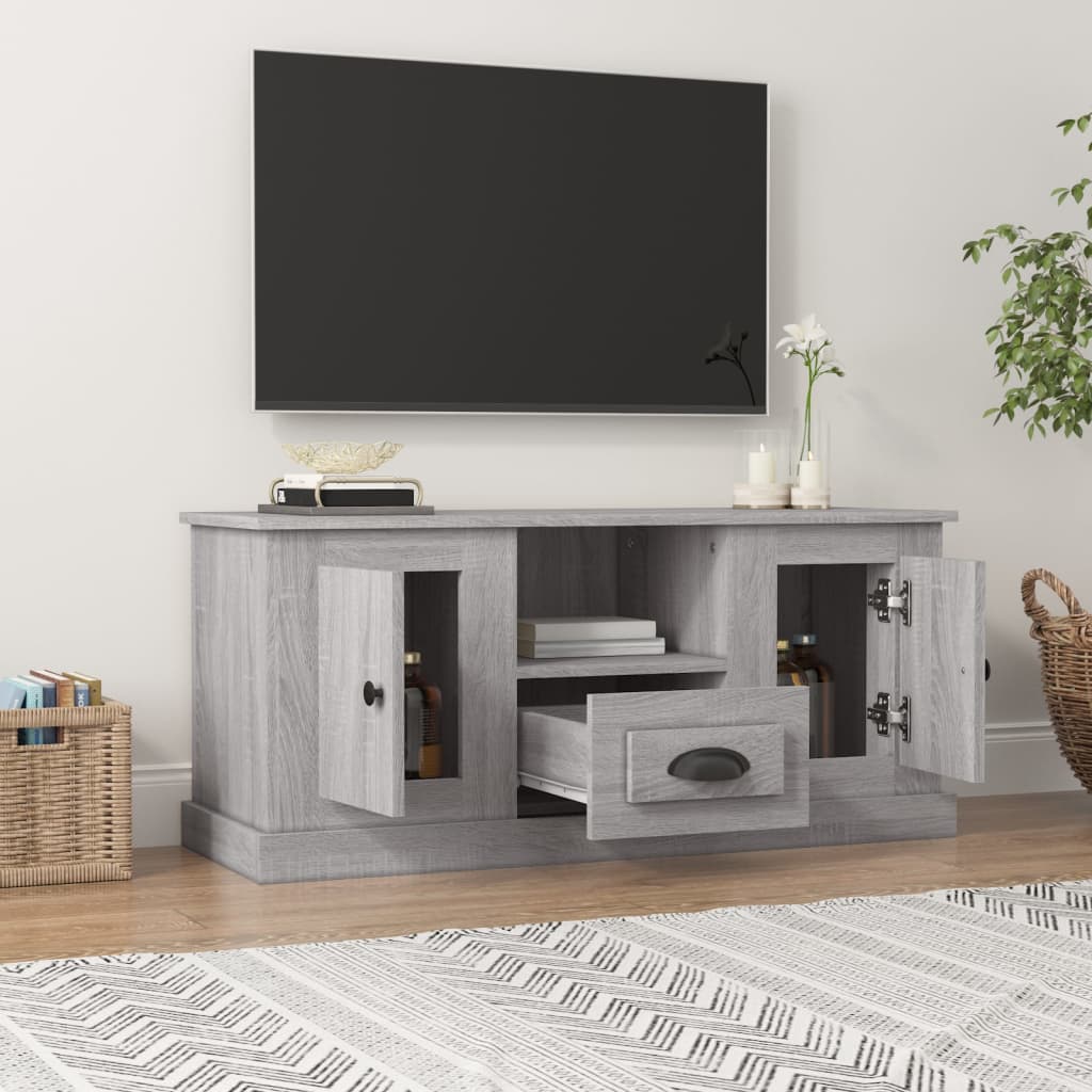 Tv-Meubel 00X35,5X45 Cm Bewerkt Hout Eikenkleurig Grijs sonoma