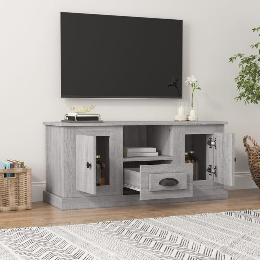 Tv-Meubel 00X35,5X45 Cm Bewerkt Hout Eikenkleurig Grijs sonoma