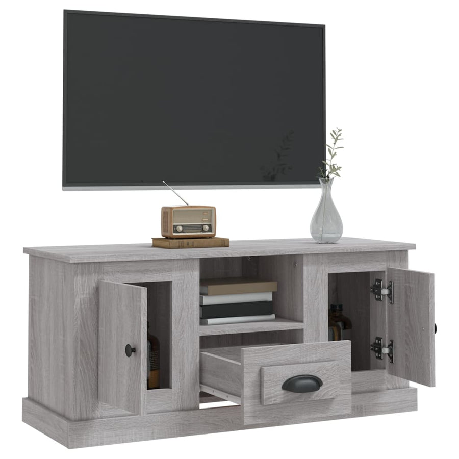 Tv-Meubel 00X35,5X45 Cm Bewerkt Hout Eikenkleurig Grijs sonoma