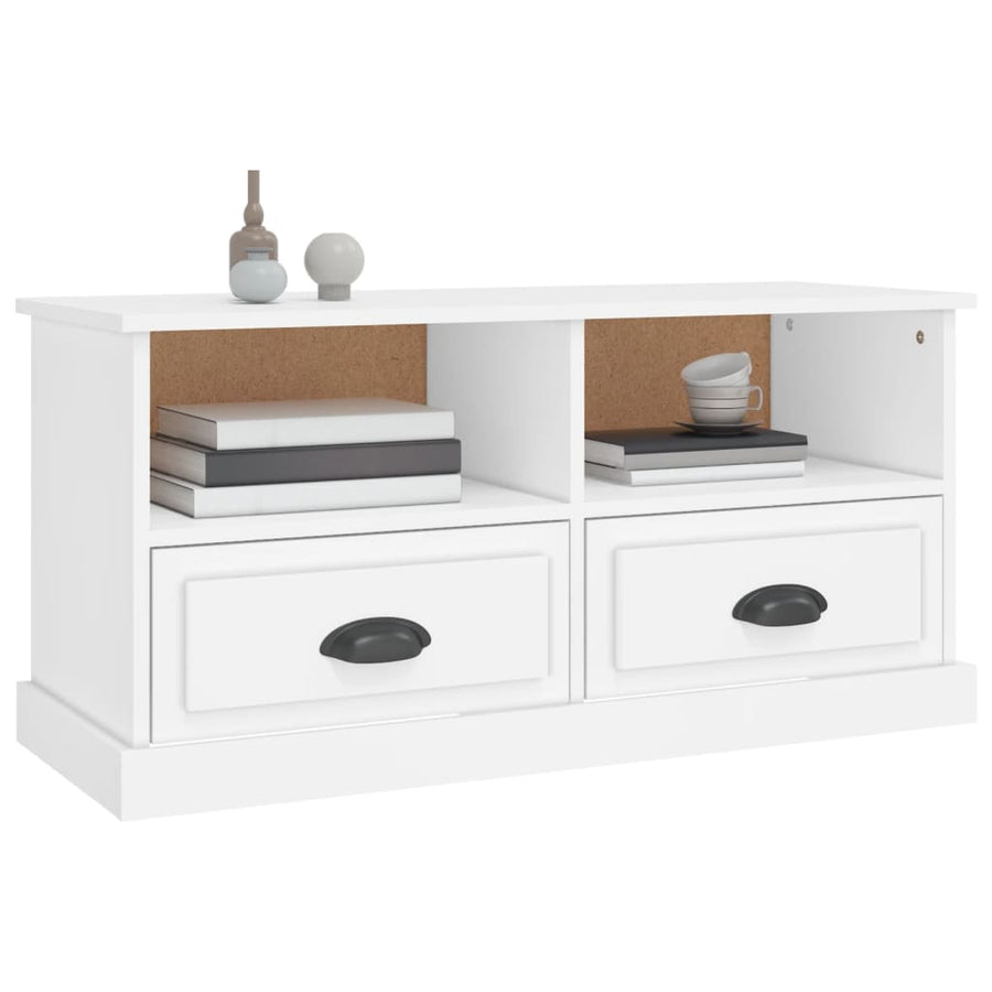 Tv-Meubel 93X35,5X45 Cm Bewerkt Hout Wit