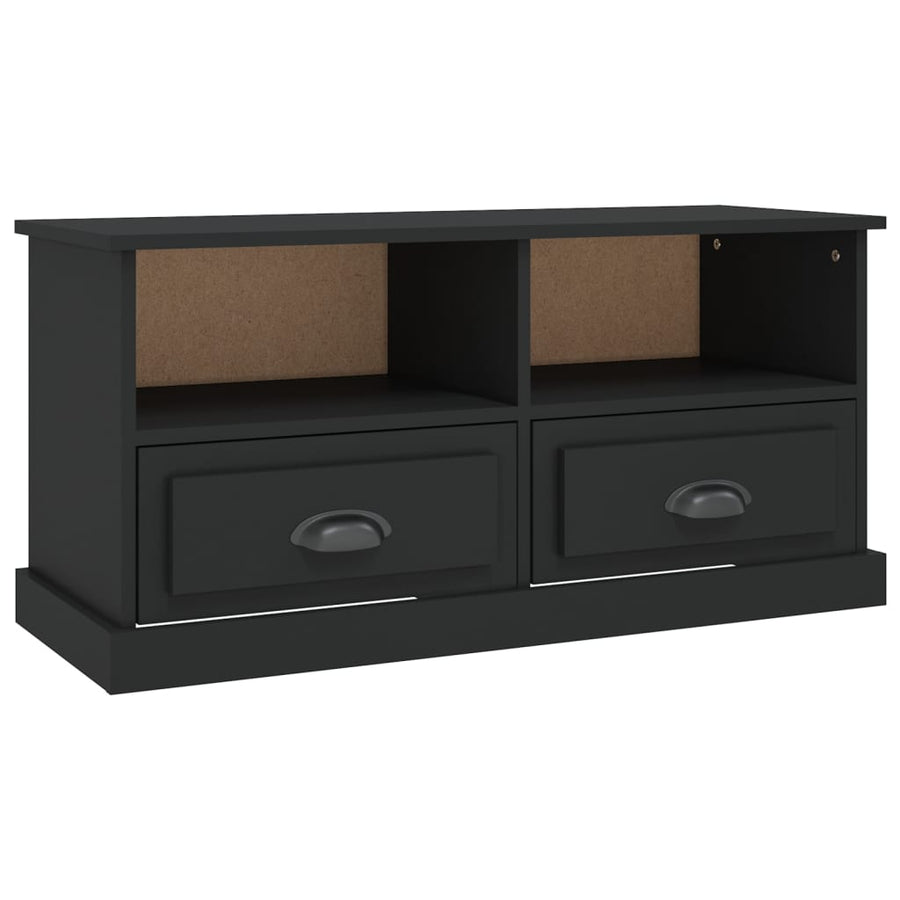 Tv-Meubel 93X35,5X45 Cm Bewerkt Hout Zwart