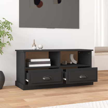 Tv-Meubel 93X35,5X45 Cm Bewerkt Hout Zwart