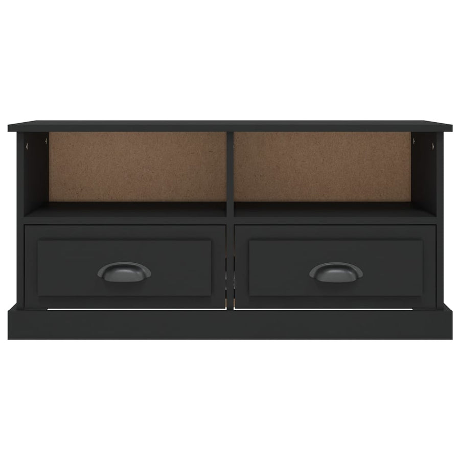 Tv-Meubel 93X35,5X45 Cm Bewerkt Hout Zwart