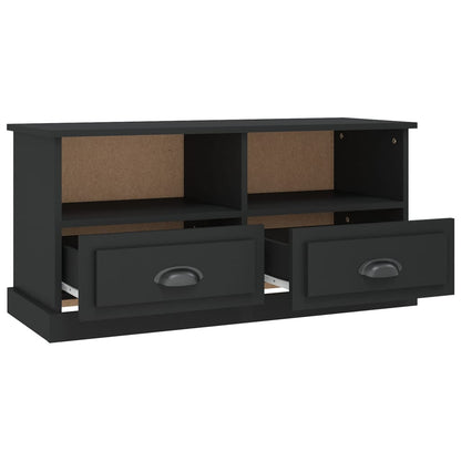 Tv-Meubel 93X35,5X45 Cm Bewerkt Hout Zwart