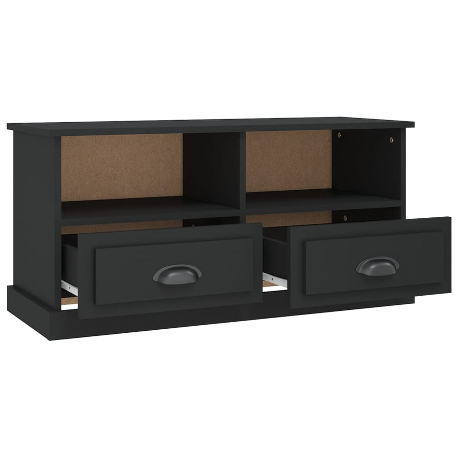 Tv-Meubel 93X35,5X45 Cm Bewerkt Hout Zwart