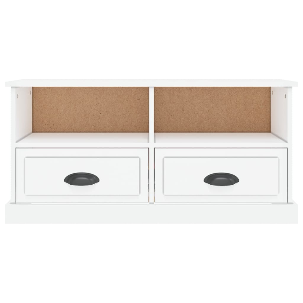 Tv-Meubel 93X35,5X45 Cm Bewerkt Hout Hoogglans wit