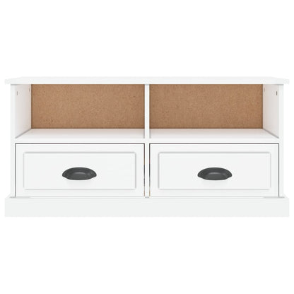 Tv-Meubel 93X35,5X45 Cm Bewerkt Hout Hoogglans wit