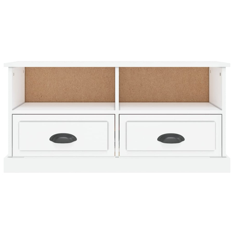 Tv-Meubel 93X35,5X45 Cm Bewerkt Hout Hoogglans wit