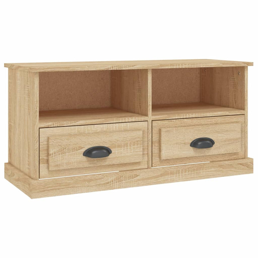 Tv-Meubel 93X35,5X45 Cm Bewerkt Hout Kleurig Sonoma eiken