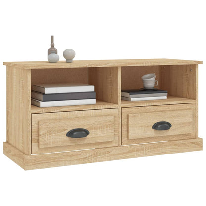 Tv-Meubel 93X35,5X45 Cm Bewerkt Hout Kleurig Sonoma eiken
