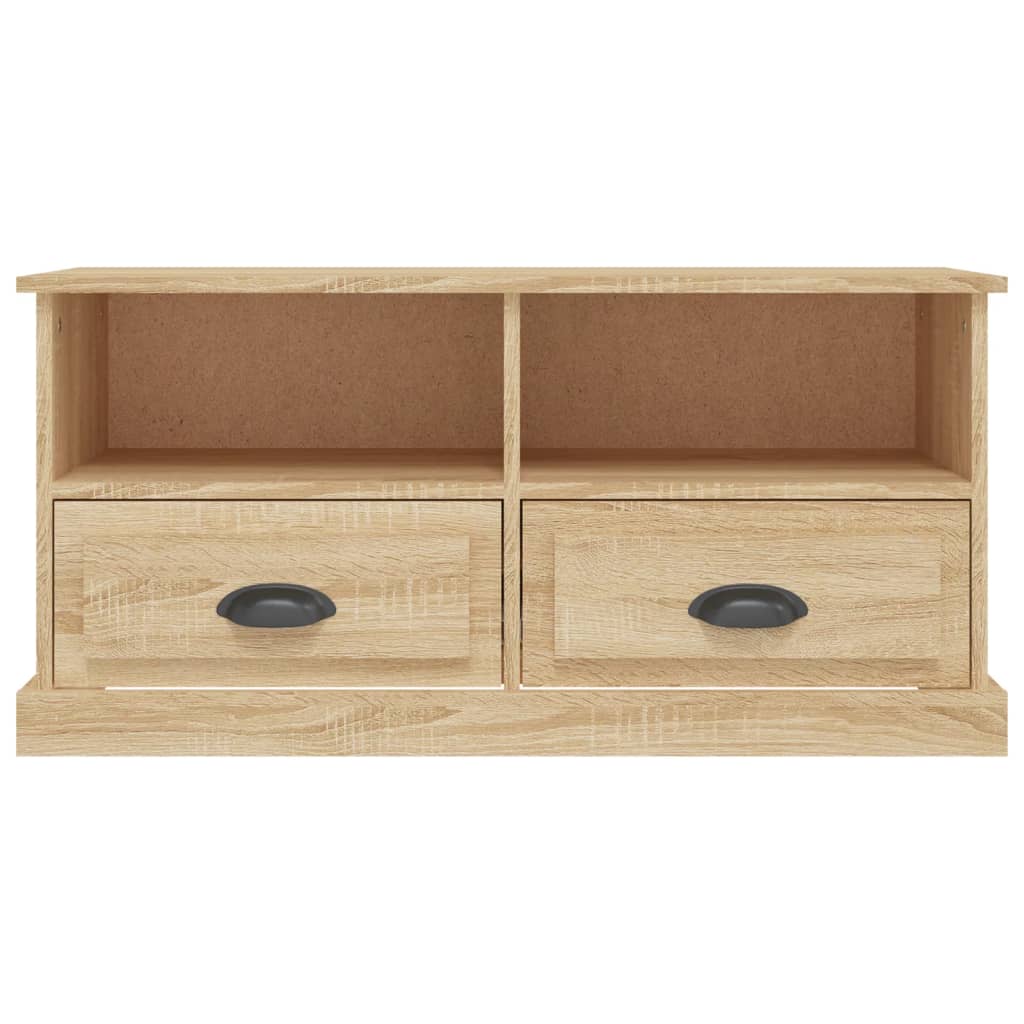 Tv-Meubel 93X35,5X45 Cm Bewerkt Hout Kleurig Sonoma eiken