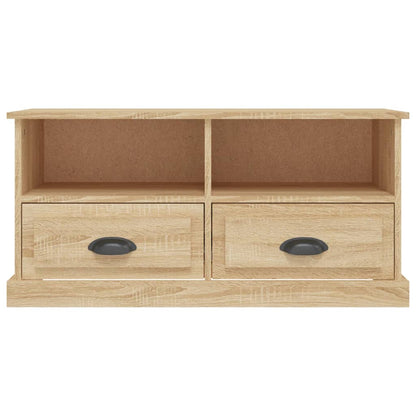 Tv-Meubel 93X35,5X45 Cm Bewerkt Hout Kleurig Sonoma eiken