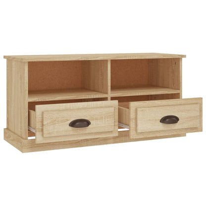 Tv-Meubel 93X35,5X45 Cm Bewerkt Hout Kleurig Sonoma eiken