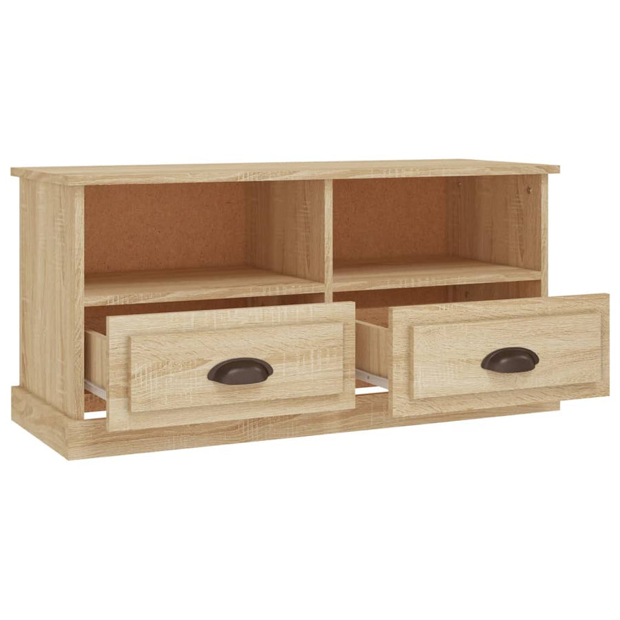Tv-Meubel 93X35,5X45 Cm Bewerkt Hout Kleurig Sonoma eiken