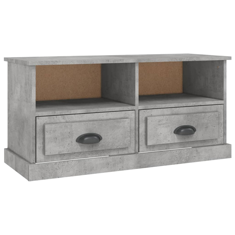 Tv-Meubel 93X35,5X45 Cm Bewerkt Hout Betongrijs
