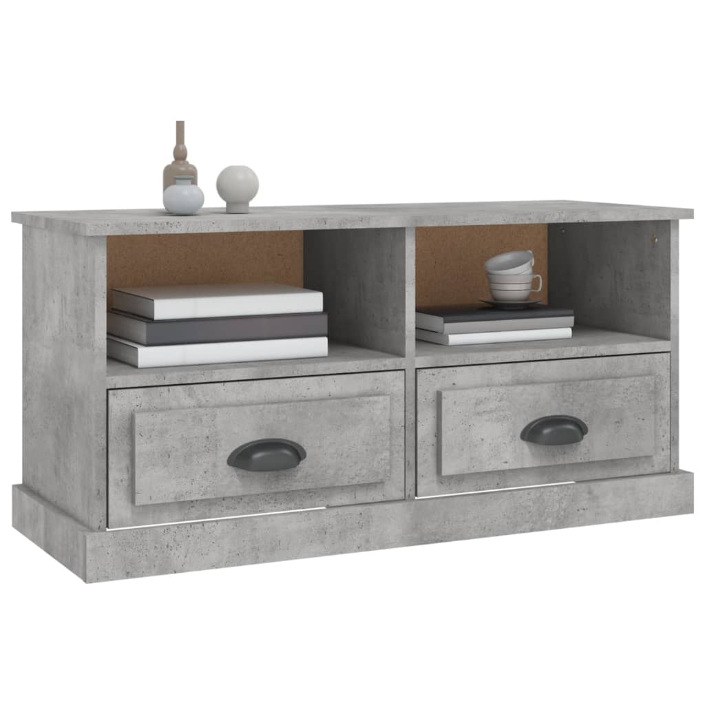 Tv-Meubel 93X35,5X45 Cm Bewerkt Hout Betongrijs