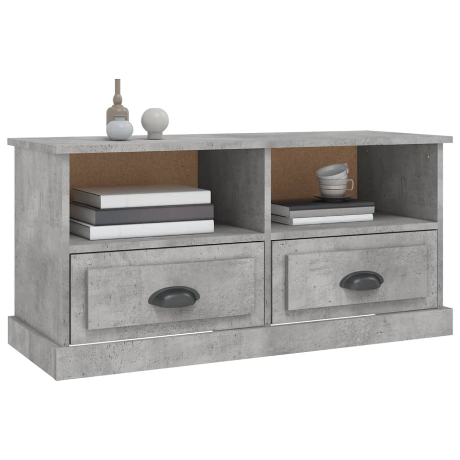 Tv-Meubel 93X35,5X45 Cm Bewerkt Hout Betongrijs