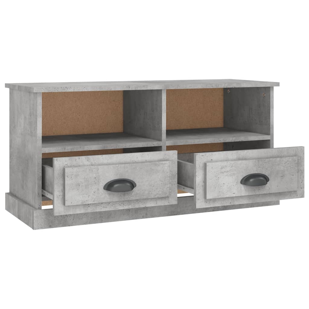 Tv-Meubel 93X35,5X45 Cm Bewerkt Hout Betongrijs