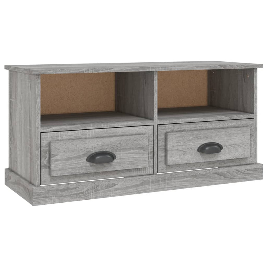 Tv-Meubel 93X35,5X45 Cm Bewerkt Hout Eikenkleurig Grijs sonoma