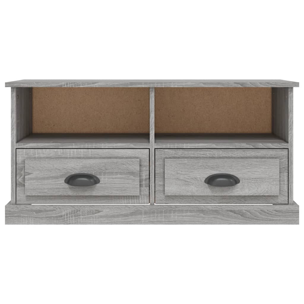 Tv-Meubel 93X35,5X45 Cm Bewerkt Hout Eikenkleurig Grijs sonoma