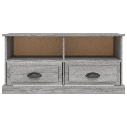 Tv-Meubel 93X35,5X45 Cm Bewerkt Hout Eikenkleurig Grijs sonoma