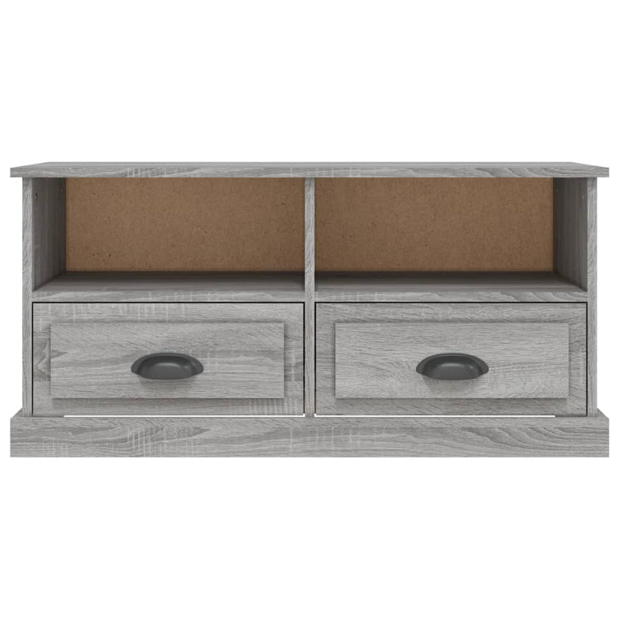 Tv-Meubel 93X35,5X45 Cm Bewerkt Hout Eikenkleurig Grijs sonoma