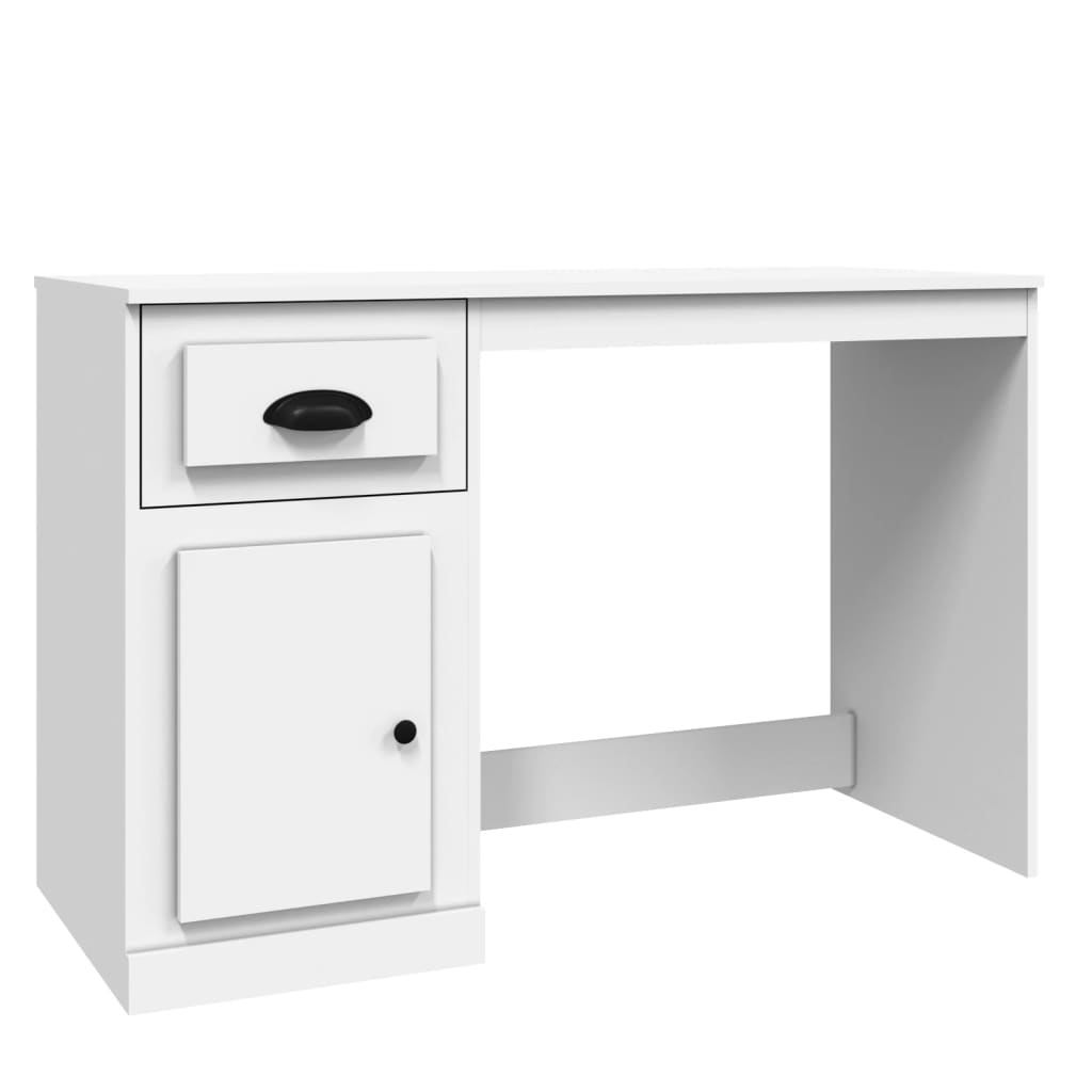 Bureau met lade 115x50x75 cm bewerkt hout wit